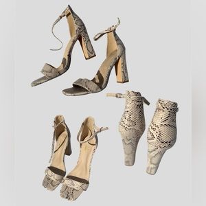 Glaze Women 9 Heel Snake print Ankle Strap Open Toe